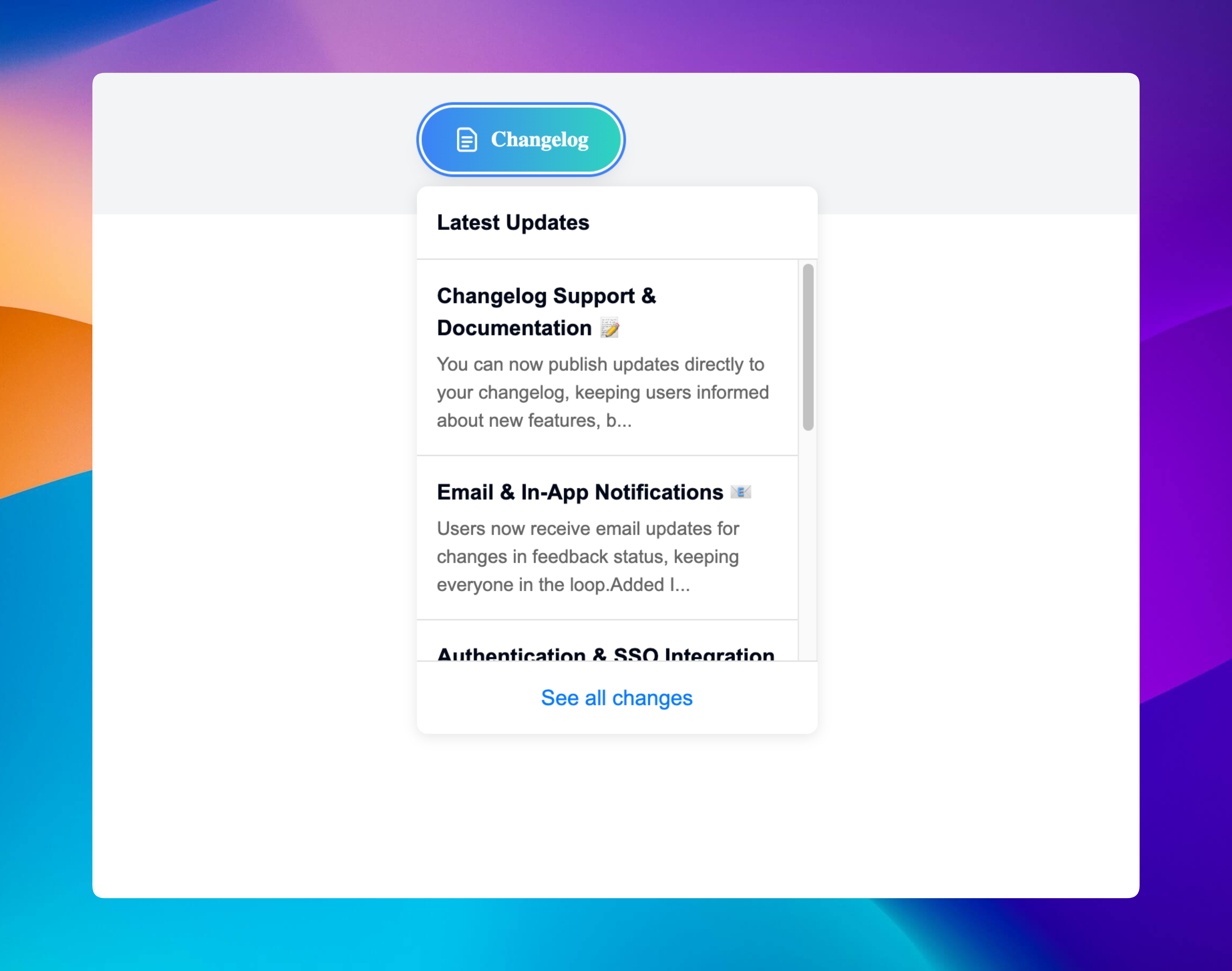  🎉 Introducing the Changelog Widget!